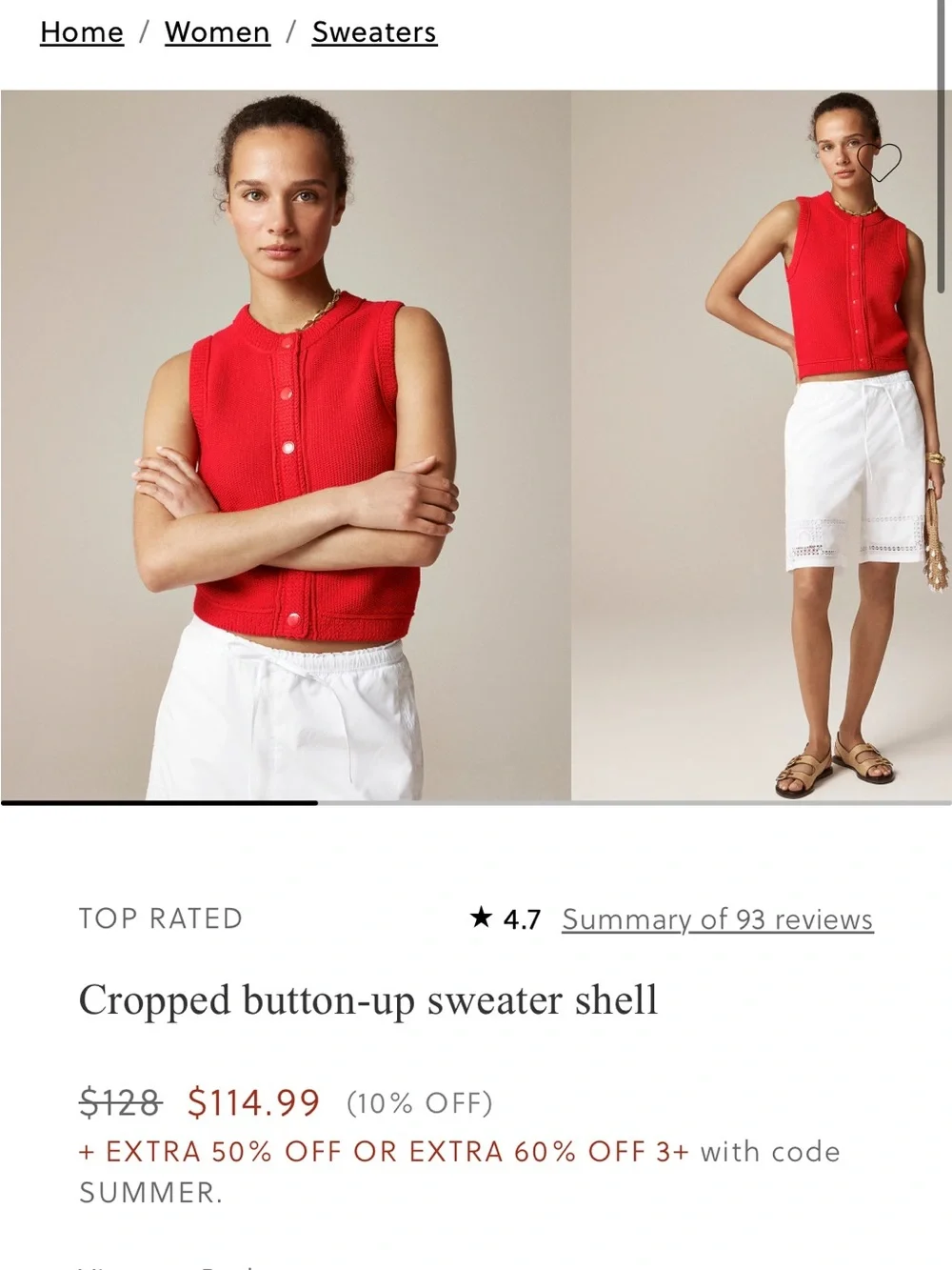 J.Crew Cropped sweater shell